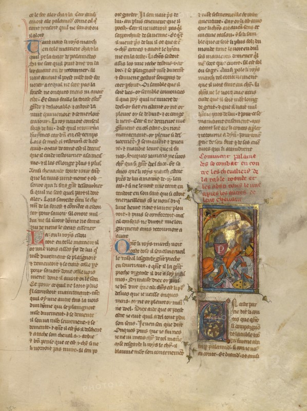 Palamedes Fighting the Knights of the Round Table, about 1320-1340. Creator: Unknown.