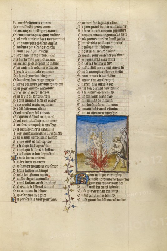 Rain Extinguishing the Flames at the Stake to Which King Kroesus is Bound, about 1405. Creator: Unknown.