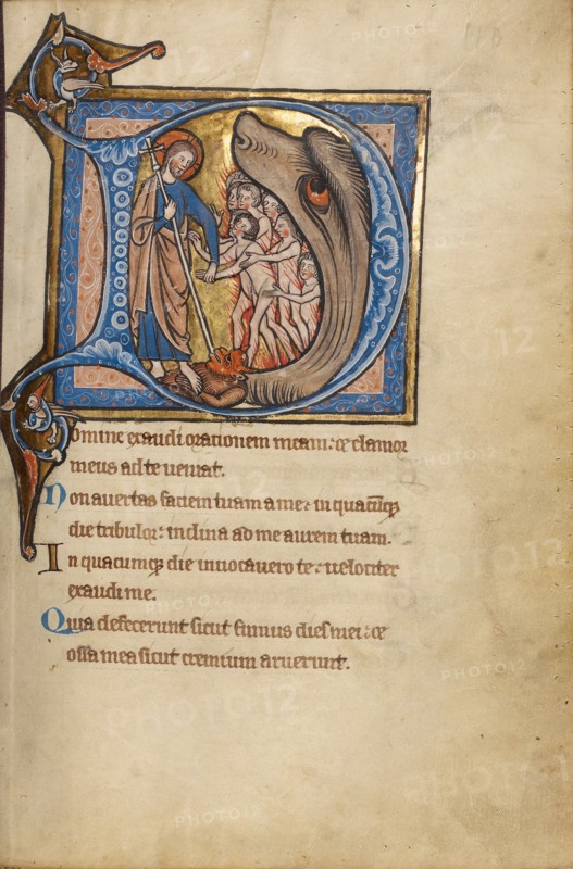 Initial D: The Harrowing of Hell; Psalter, mid-1200s. Creator: Unknown.