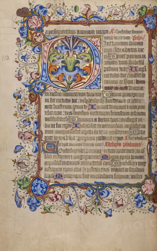Decorated Initial D; Psalter, 1420-1430. Creator: Unknown.