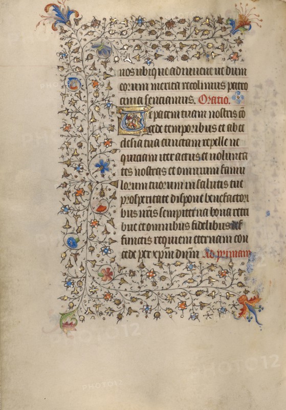 Decorated Text Page; Book of Hours, about 1420. Creator: Unknown.