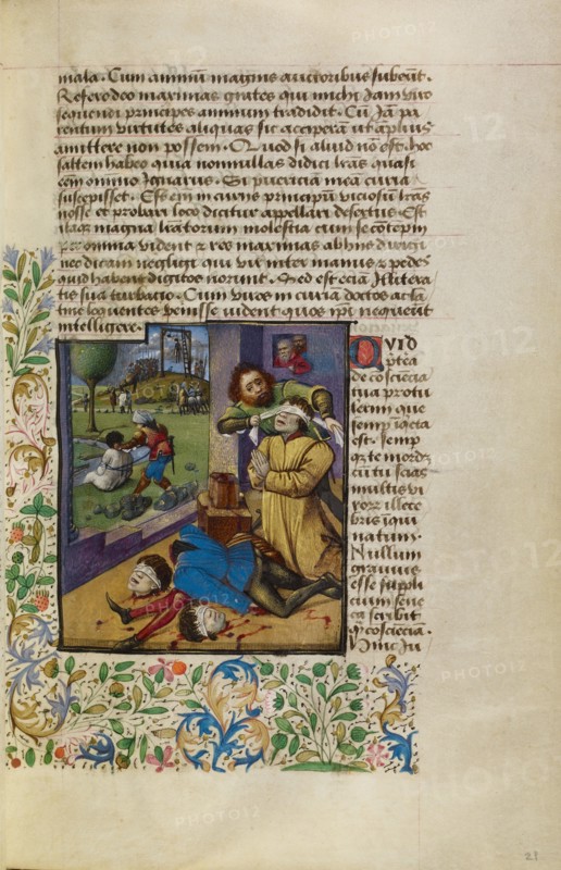 A Massacre of Family Members; Historia de duobus amantibus, about 1460-1470. Creator: Unknown.