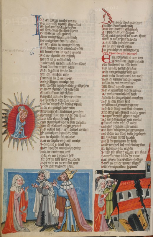 The Virgin as Queen of Heaven: The Emperor Augustus Told of Jesus's Birth..., about 1400-1410. Creator: Unknown.