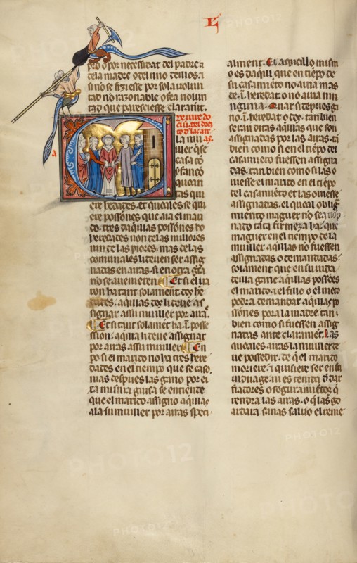 Initial L: A Marriage Ceremony; Vidal Mayor, about 1290-1310. Creator: Unknown.