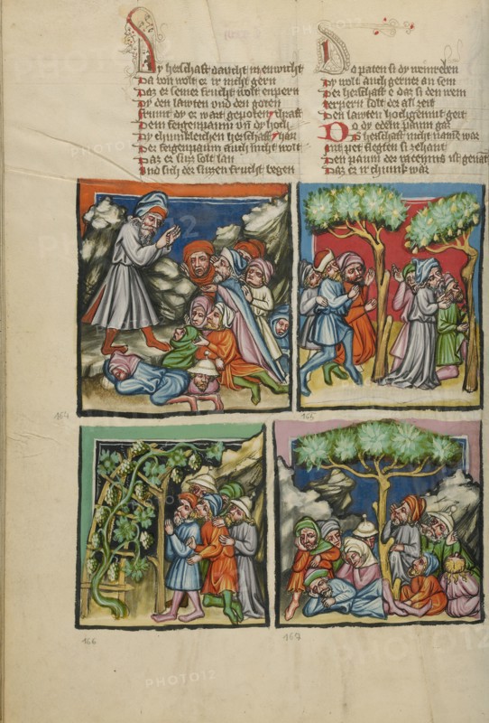 Abimelech Gathering Support: Jotham's Comparison: The Trees Choosing a King..., about 1400-1410. Creator: Unknown.