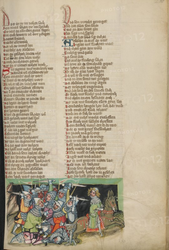 David's Army in Pursuit of Absalom; Weltchronik, about 1400-1410. Creator: Unknown.
