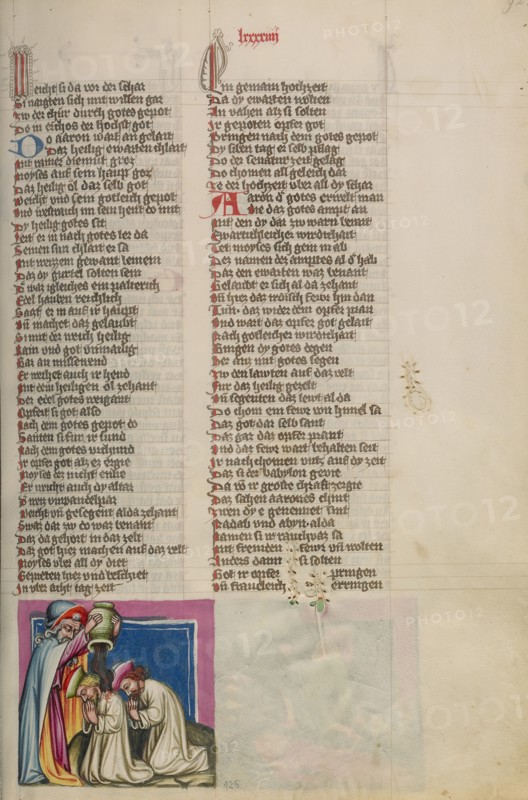The Ordination of Aaron's Sons; Weltchronik, about 1400-1410. Creator: Unknown.