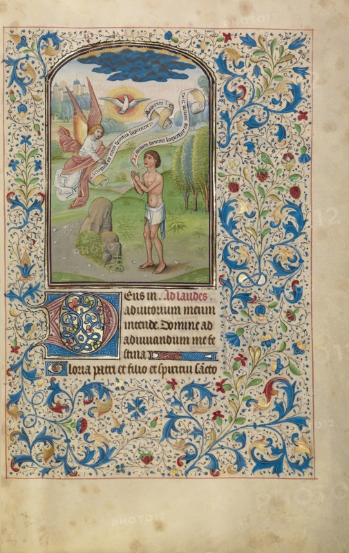 A Man Praying to the Holy Spirit; Arenberg Hours, early 1460s. Creator: Willem Vrelant.