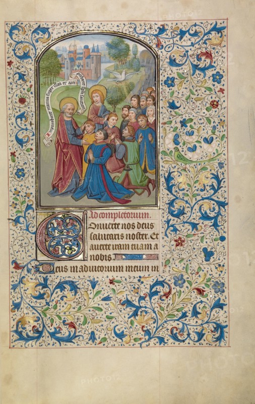 Saints Peter and John Baptizing the Samarians; Arenberg Hours, early 1460s. Creator: Willem Vrelant.
