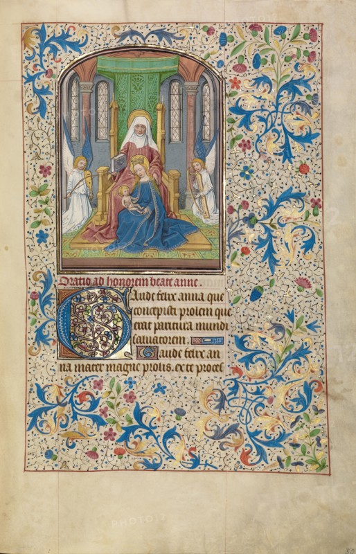 The Virgin and Child with Saint Anne; Arenberg Hours, early 1460s. Creator: Willem Vrelant.