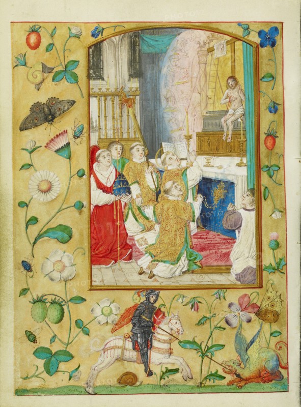 The Mass of Saint Gregory; Book of Hours, about 1500. Creator: Workshop of Gerard Horenbout.