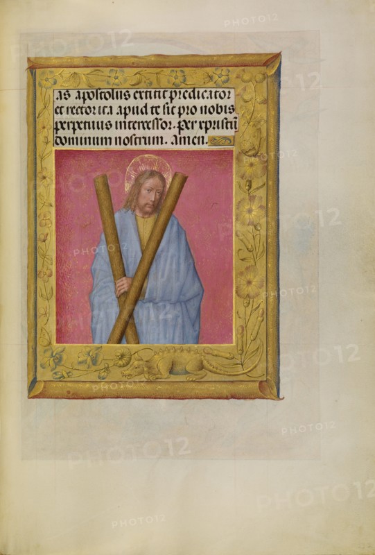 Saint Andrew; Spinola Hours, about 1510-1520. Creator: Workshop of Master of the First Prayer Book of Maximilian.