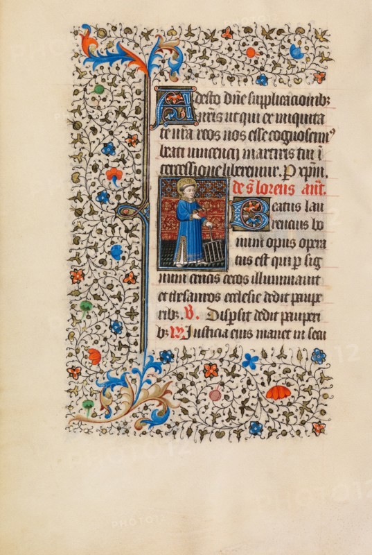 Saint Lawrence with a Gridiron; Book of Hours, about 1440-1450. Creator: Workshop of the Bedford Master.