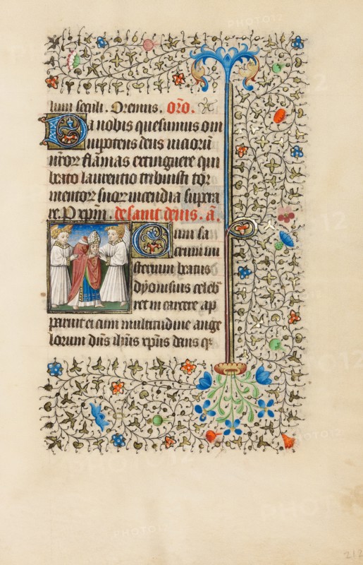 Saint Denis Carrying his Head; Book of Hours, about 1440-1450. Creator: Workshop of the Bedford Master.