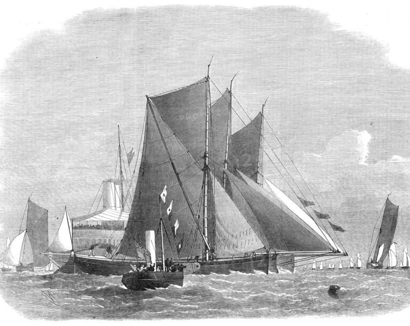 Barge-race on the Thames, 1872. Creator: Unknown.