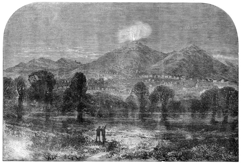 The Malvern Monster Beacon - sketched near Madresfield, 1856.  Creator: Unknown.