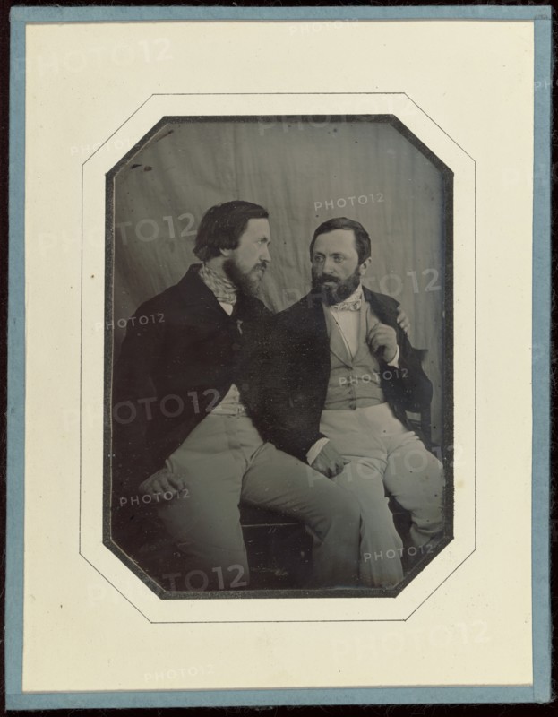 Portrait of Paul and Hippolyte Flandrin, 1848-1849. Creator: F. Chabrol.