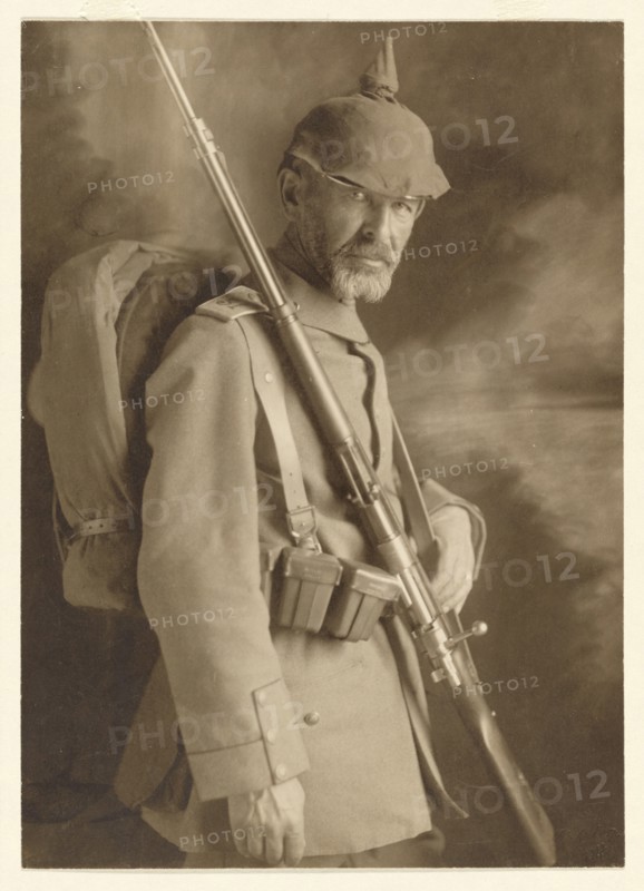 Soldier in Uniform WWI, 1914. Creator: Rudolf Duhrkoop.