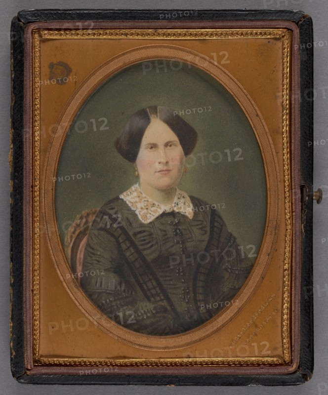 Portrait of a Seated, Unidentified Older Woman, about 1855. Creator: Gurney & Fredricks.