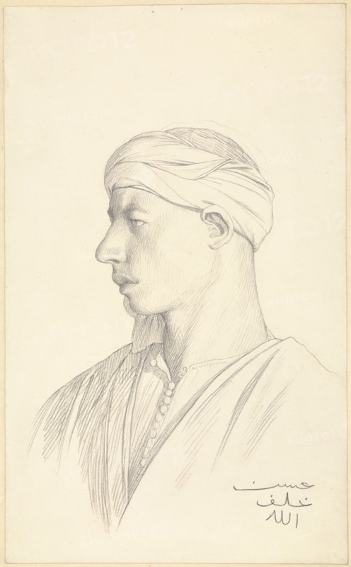 Portrait of an Egyptian Fellah, about 1856. Creator: Jean-Leon Gerome.