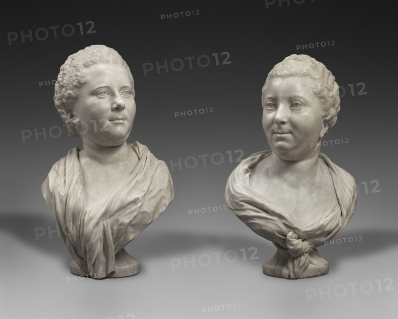 Busts of Two Sisters...Mme Brigitte François Elisabeth de Lansire...; Bust of Mme Adélaïde... 1750s. Creator: Jean-Baptiste Pigalle.