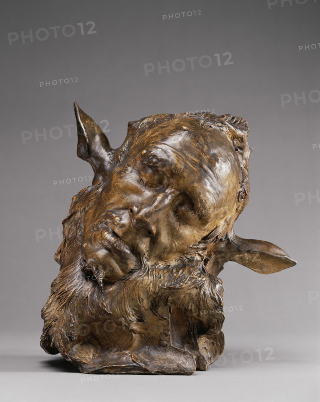 Head of a Faun, probably 1885. Creator: Jean-Joseph Carriès.