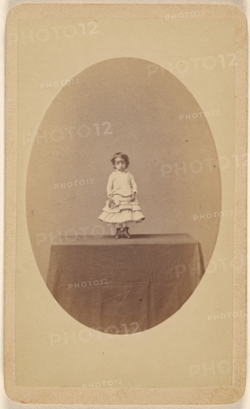 Full-length portrait of Lucia Zarate, Mexican Midget, about 1880. Creator: J. Wood.