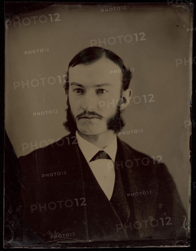 Portrait of Unidentified man with moustache and long muttonchop whiskers, 1860-1870. Creator: Unknown.