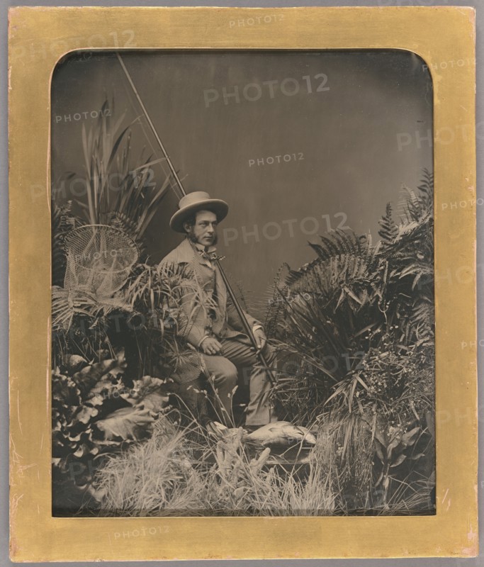Studio Portrait of a Man Posed with Fishing Gear / The Fisherman, about 1860. Creator: Unknown.
