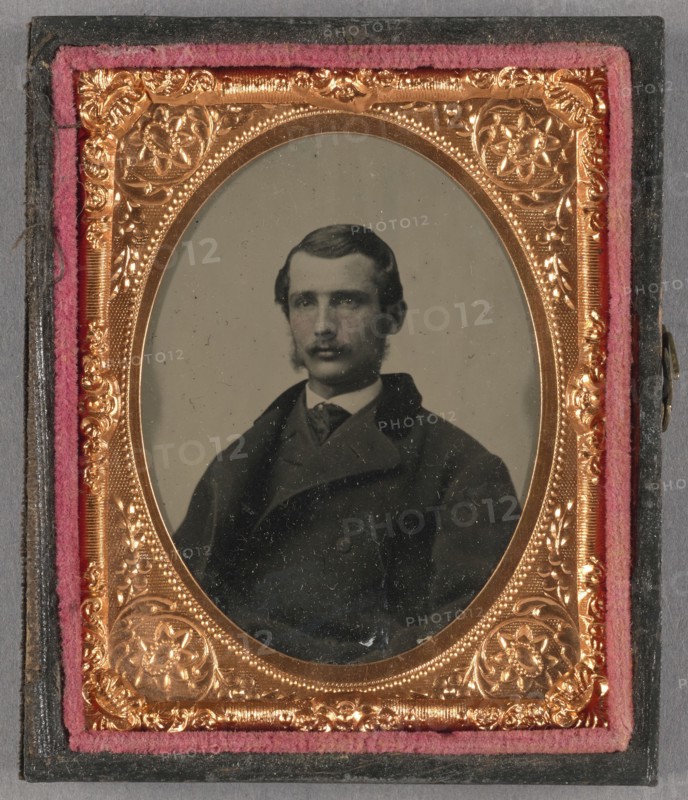 Portrait of a Young Man with Muttonchop Whiskers, about 1860. Creator: Unknown.