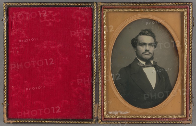 Portrait of a distinguished-looking man with moustache, about 1854. Creator: Unknown.