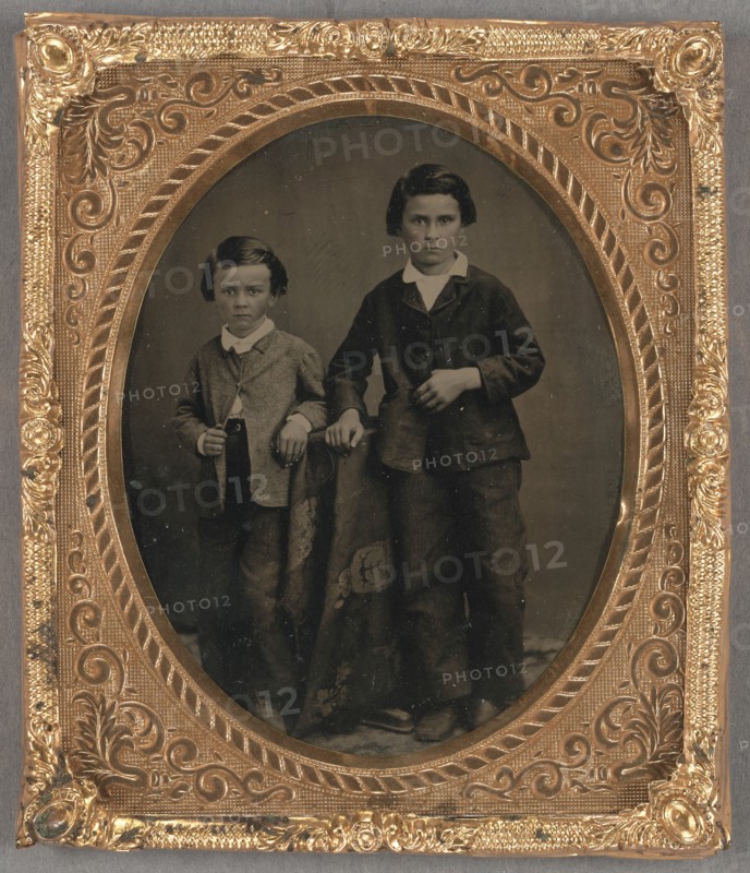 Portrait of Two Boys standing, about 1880. Creator: Unknown.