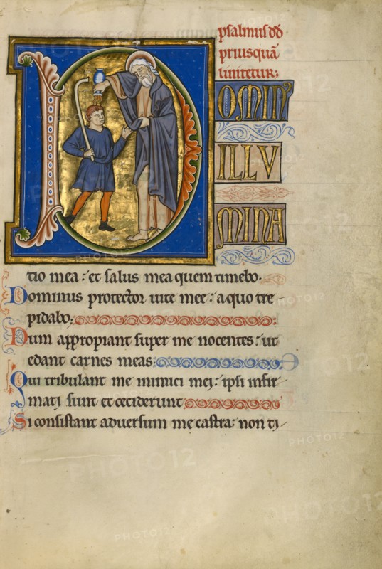 Initial D: Samuel Anointing David; Psalter, after 1205. Creator: Master of Ingeborg Psalter.