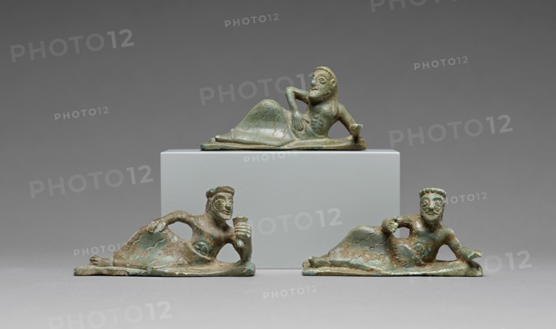 Statuettes of Three Banqueters, 550-525 BC. Creator: Unknown.