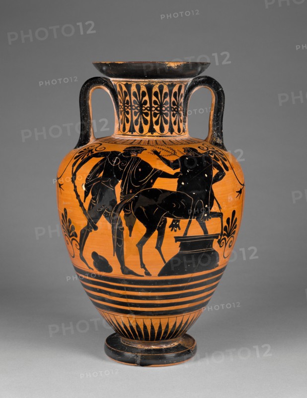Attic Black-Figure Neck Amphora, about 480-470 or 460 BC. Creator: Group of Würzburg 221.