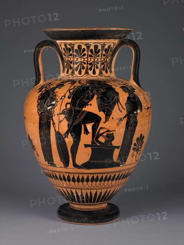 Attic Black-Figure Amphora, about 510 BC. Creator: Leagros Group.