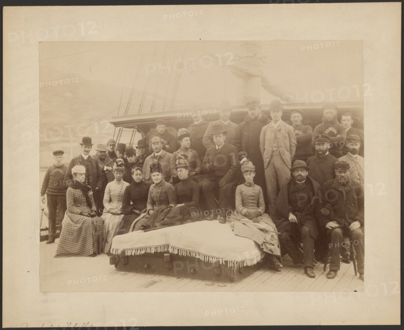 Group portrait on deck of S.S. Capella, about 1882-1889. Creator: Unknown.