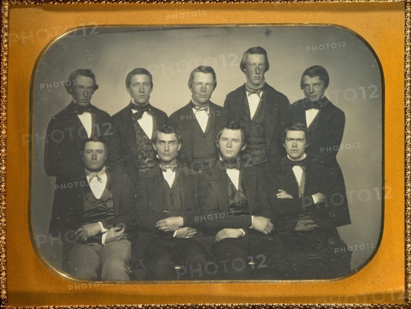 Group Portrait of Nine Young Men, about 1850. Creator: Unknown.
