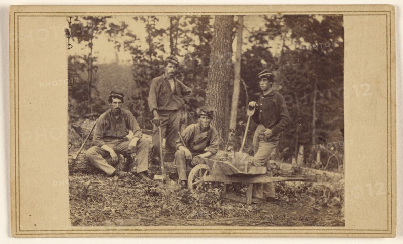 69th Reg. N.Y.V. Pioneer Party, about 1862. Creator: Mathew Brady.