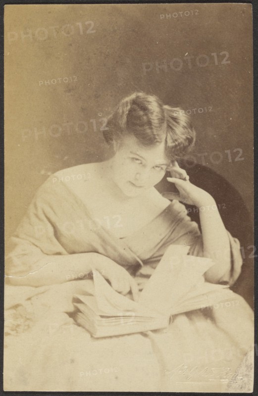 Portrait of a Woman with Book, late 19th century. Creator: Adolphe Beau.