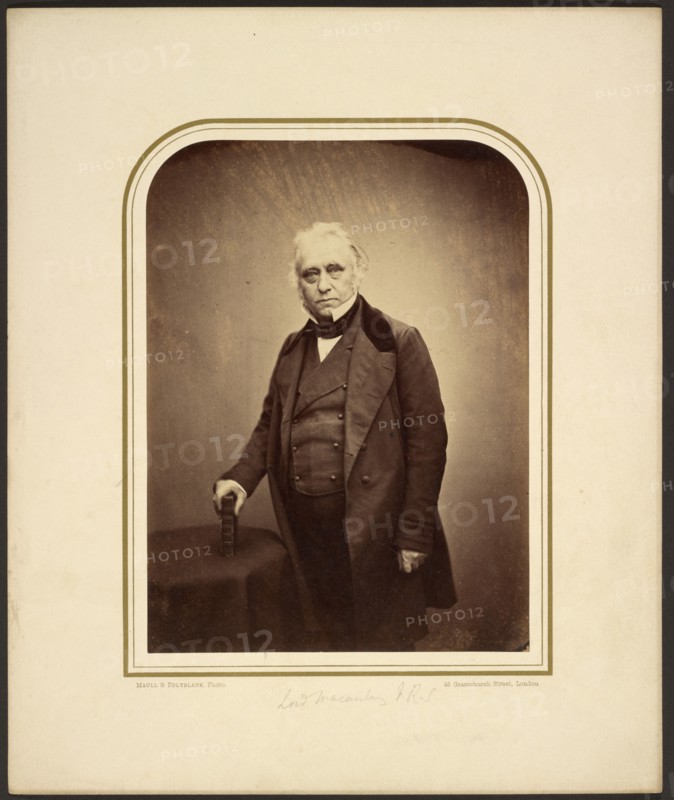 Lord Macauley, F.R.S., 1856. Creator: Maull & Polyblank.