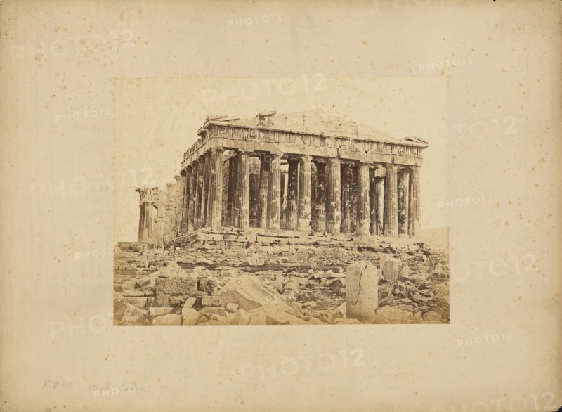 Athens - Parthenon, western facade, 1865. Creator: Konstantinos Dimitriou.