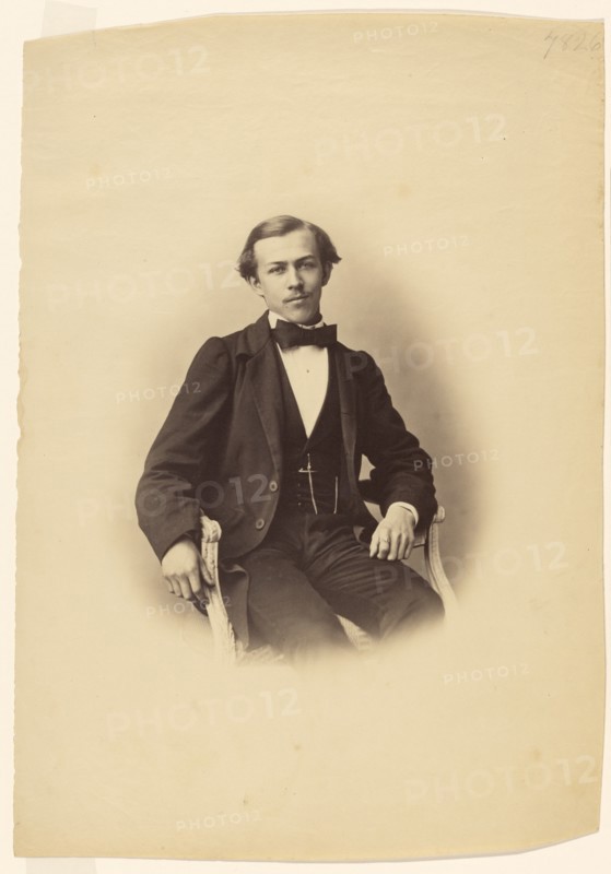 Portrait of a Seated Young Man, about 1858. Creator: Gustave Le Gray.