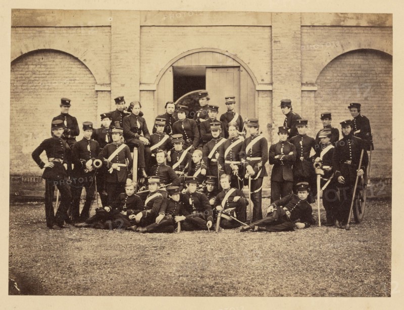 Group portrait of military students, about 1857-1859. Creator: Unknown.