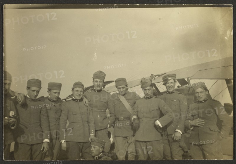 Group portrait of men in uniform, 1915-1930. Creator: Fédèle Azari.