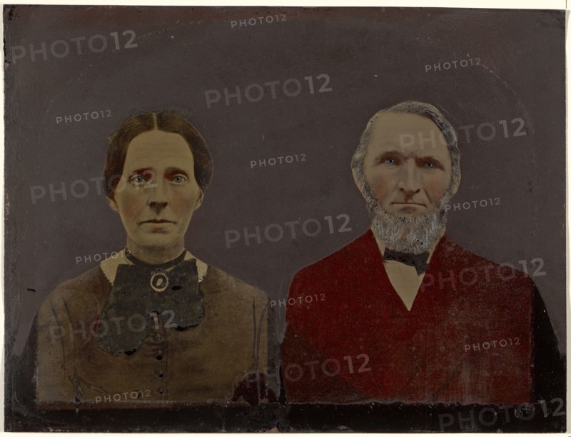 Portrait of man and woman, 1860s-1880s. Creator: Unknown.