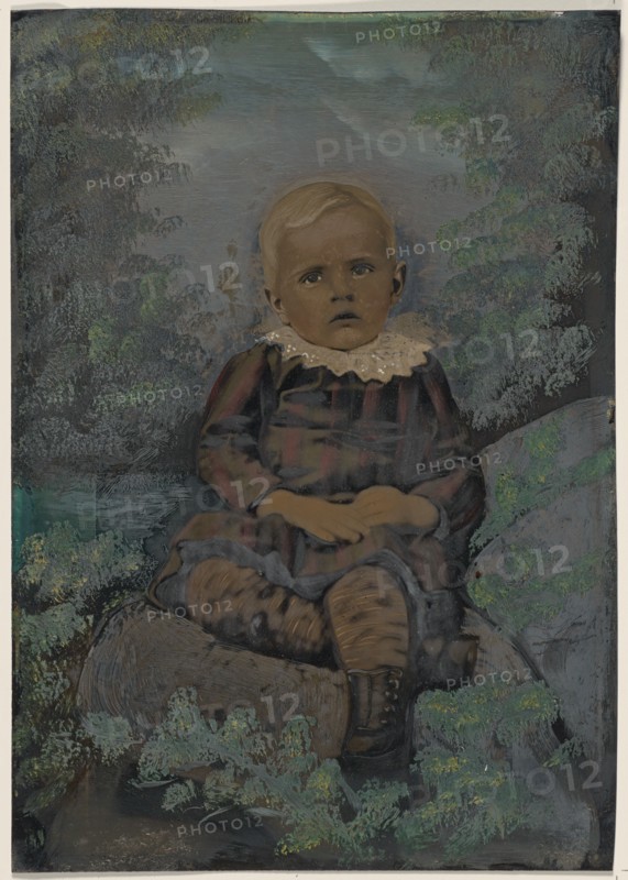 Portrait of small child in nature, 1860s-1880s. Creator: Unknown.