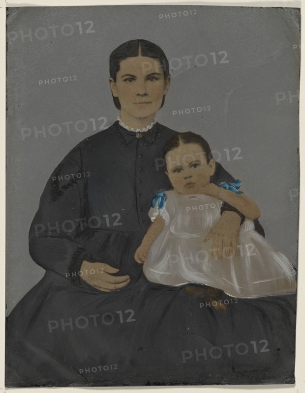Portrait of mother and baby, 1860s-1880s. Creator: Unknown.