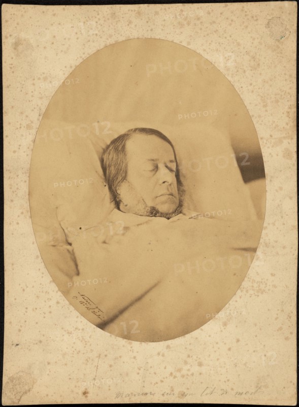 Manin sus son lit de mort, 1857. Creator: Adrien Alban Tournachon.