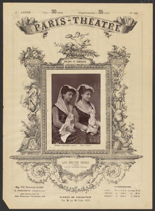 Paris Theatre: Les Soeurs Badia, 1875. Creator: Alphonse J. Liébert.